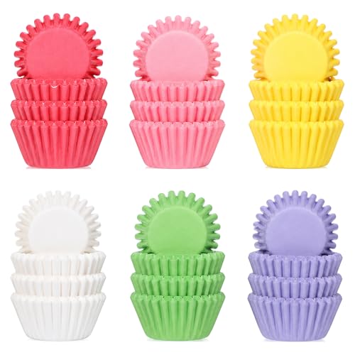 600 Count Mini Cupcake Muffin Liners, Colorful Small Cupcake Liners