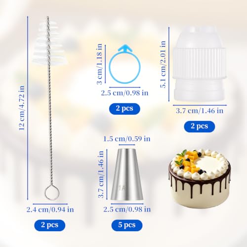 11Pcs Piping Tips Set, Stainless Steel Cake Decorating Tips Set