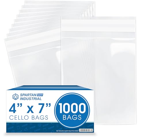 4" X 7" Self-Sealing Cellophane Bags (1000 Count) Clear Treat Bags - size: 4" X 7"