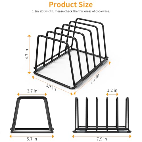Cutting Board Organizer Kitchen Organizer Rack for Cutting Board, Bakeware, and Cookie Sheet, 5-Slot Heavy-Duty Steel Cookware Holder,Rust-Resistant with Anti-Slip Feet (1, Small) - size: Small