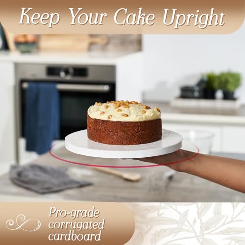 Cakebon Cake Boards 12" White Round Cake Drums 1/2" Wrapped Edge 1Pack - color: White (Wrapped Edge), size: 12 Inch