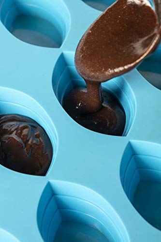 Mobi 12 Dessert Boats Silicone Baking Mold Blue