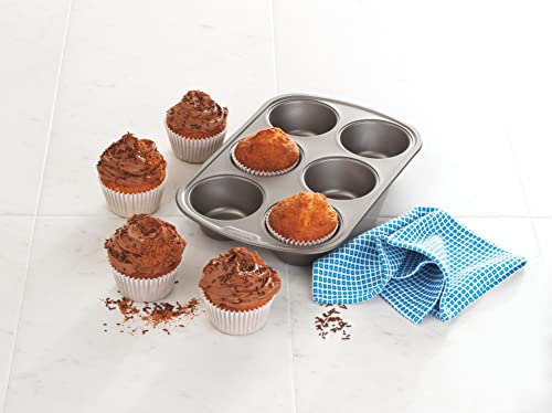 GoodCook Everyday Nonstick Steel Jumbo Texas Muffin Pan,6-cup,Gray,(Pack of 12) - size: 6 Cups (Jumbo) (Pack of 12)