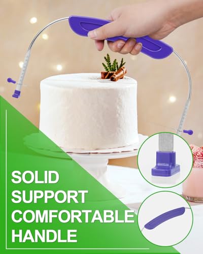 Adjustable 2-wire Cake Slicer Leveler Small Cake Cutter Slicer - color: Purple 2-Wire