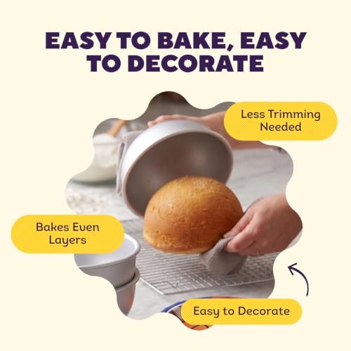 Wilton Aluminum 3D Sports Ball Cake Pan Set, Made Without PFAS - size: Each, style: Sports Ball