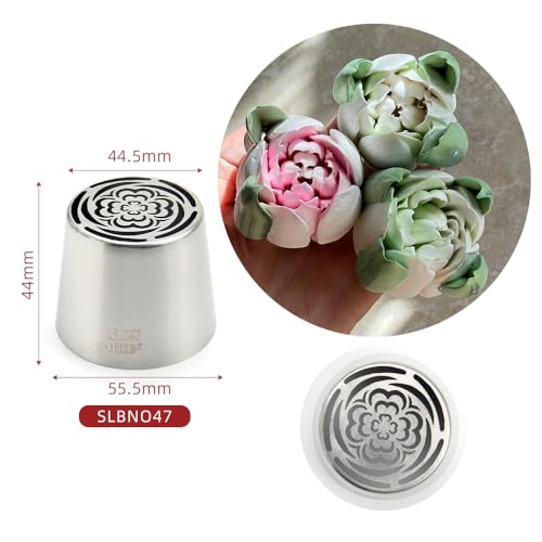 10 Pieces Extra Large Stainless Steel Russian Flower Piping Tips Kit - color: SILVER SET2