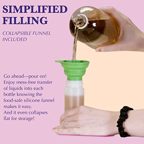 Bellemain 6-Pack Condiment Squeeze Bottles for Sauces - Includes Funnel, Erasable Marker & Reusable Labels, Perfect for Salad Dressings, Liquids, and Ketchup, Durable Plastic 4 oz Bottles - size: 4 Ounces (Pack of 6)