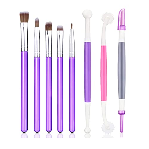 WAFJAMF 8-Piece Cake Decorating Brushes, Food Paint Brush Cookie Tool Kit - size: 8 PCS SET