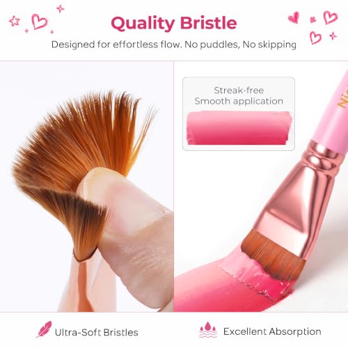 Nicpro 12pcs Face Paint Brushes Set with 9 Sponges, Face Painting Brushes - color: Pastel