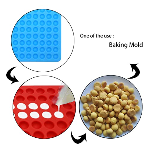 2 Pack 468-Cavity Mini Round Silicone Molds,Chocolate Drops Molds,Dog Treat Molds,Gummy Molds,For Jelly,Candy,Gummy,Pellet Baking Molds - style: 468-2PCS
