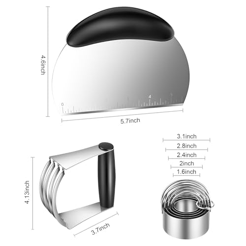 Pastry Cutter Biscuit Cutter Dough Cutters, Pastry Cutter Tool - color: 3 Pieces Black