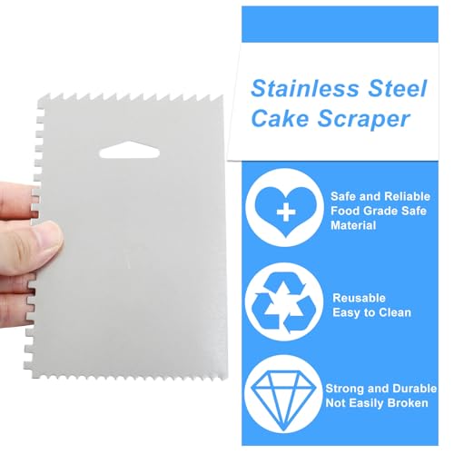 Bonsicoky 6 Pack Stainless Steel Cake Scraper - size: 6 Pack