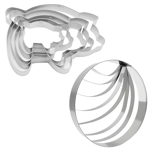 Concha Cutter, Concha Stamp & Pig Cookie Cutter Set – Ideal for Mexican Coffee, Hot Chocolate, Day of the Dead, Mexican Theme Parties, Festive & Family Gatherings - color: Concha Cutter+Pig