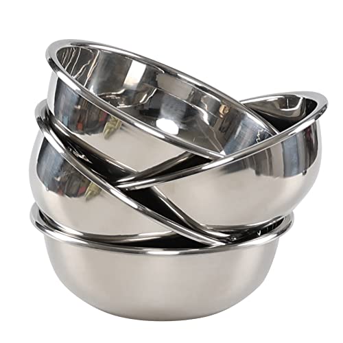 4 Packs Stainless Steel Mixing Bowls, Metal Kitchen Prep Bowls