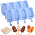 WMKGG Popsicle Silicone Molds Set, 2 PCS Ice Cream Cakesicles Molds - color: Blue