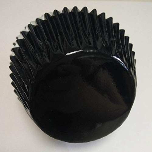 Black Foil Metallic Paper Muffin Cupcake Liners case Baking Cups 100 pcs,Standard Size 2x1.25inch - color: black foil