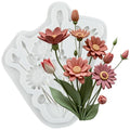 Flower Silicone Mold Daisy Tulip Flower Bouquet Fondant Molds - color: Style K