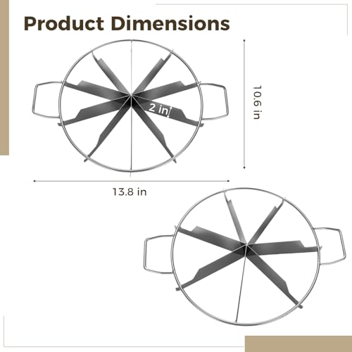 2 PCS Pie Cutter 7 Slice & 10 Slice, Stainless Steel Pizza Divider with Side Handles, Professional Round Pastry Marker for Portion Control, Suitable for Pies Cakes Tarts Desserts - size: 7-Slice and 10-Slice