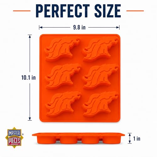 Masterpieces Fan Pans NFL Denver Broncos Muffin Pan - Premium Quality, Educational, and Fun Activity for Kids and Families - Great Gift Idea for Holidays, Birthdays, and Everyday Playtime - style: Denver Broncos