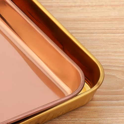 Meisha Baking Tray, Stainless Steel Baking Cookie Sheet, Rimmed Pan Baking, Non Toxic & Healthy, Mirror Finish & Rust Free, Easy Clean & Dishwasher Safe - Rainbow