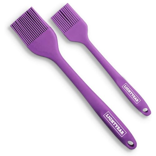 Lightyear Silicone Basting Brush for Cooking – Pastry Brush Set - color: Purple