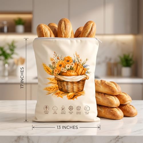 Beeswax Bread Bags for Sourdough 2 Pack, XL 13 x 17 Inch - color: Off White