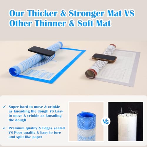 Nonstick Silicone Pastry Baking Mat Large Measurements 16x24'' for Dough - color: Blue, size: 24"L x 16"W