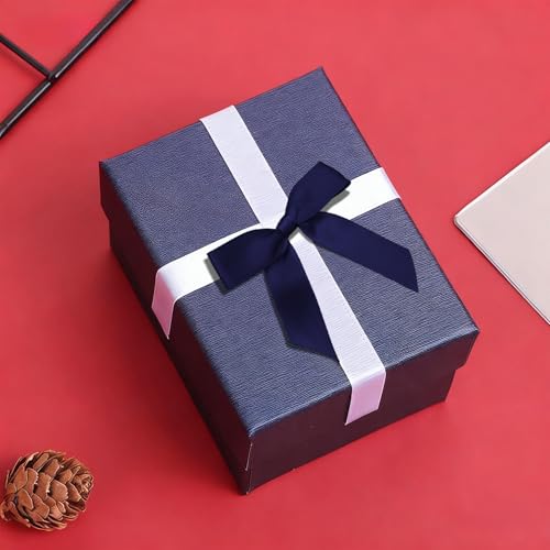 50 Pcs Satin Bows with Twist Ties, 2.5 Inch Gift Wrapping Bows, Navy Blue - color: Navy Blue