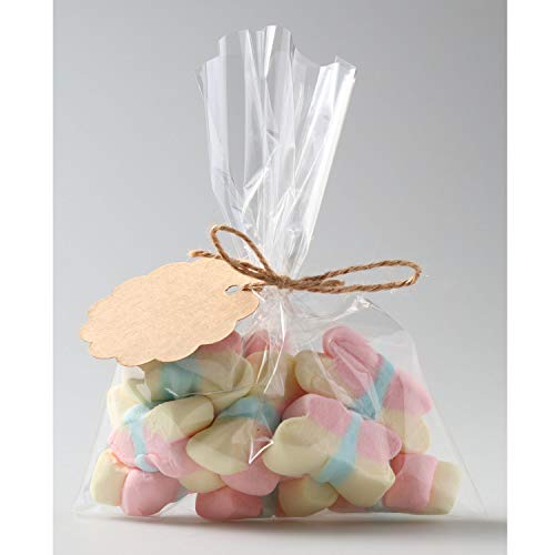 Morepack Cellophane Treat Bags 6x6 Inches 200 Pcs - size: 6x6 Inch (Pack of 200)