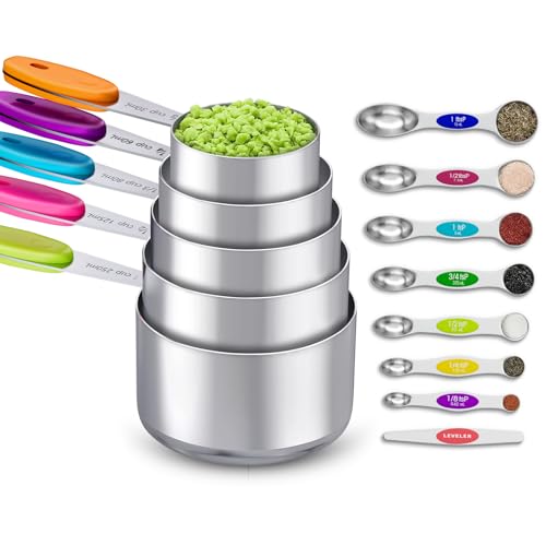 Topfeel 13-Piece Measuring Cups and Magnetic Spoons Set