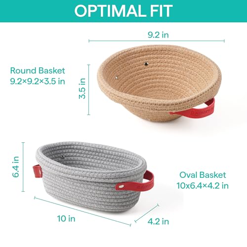 Baker's Secret Cotton Rope Banneton Bread Proofing Basket Set, Oval & Round Bread Baskets with Liners & Covers for Artisan Bread Baking, Sourdough Bread Baking Supplies - size: Oval and Round basket set