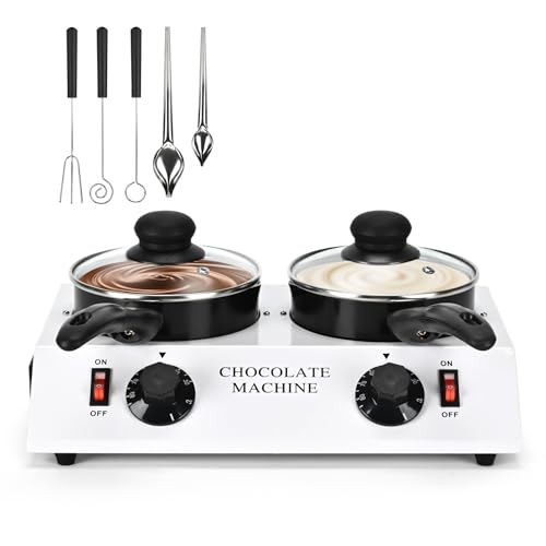 2026 Upgrade Chocolate Melting Pot,2x1L Chocolate Melting Machine(80W,110V) - size: Double Pots