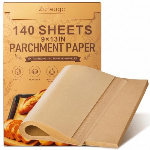 140 Pcs Parchment Paper Sheets 9x13 In, Precut Parchment Paper for Baking - size: 9x13in-140pcs