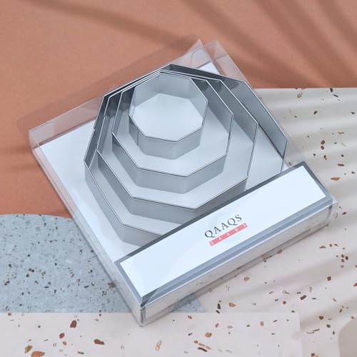 Octagon Cookie Cutter Set for Baking - 5 Inch, 4 Inch, 3 Inch, 2 Inch - Geometric Polygon Frame Plaque Cookie Cutters Shapes Molds - Stainless Steel - color: Octagon
