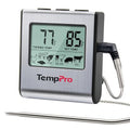 TempPro TempTrack Large LCD Digital Meat Thermometer for Cooking, Smoking - color: Light Silver