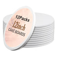 Calenzana 12 PCS Cake Boards 12 Inch Round, 1/2" Thick Cake Drums, Sturdy Food Grade Cardboard for Wedding Birthday Party, White - size: 12 inch-12 packs