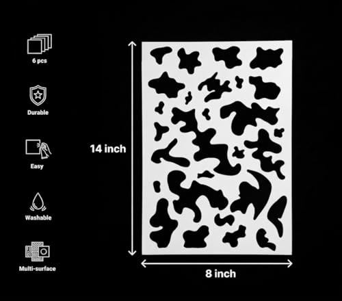 6-Pack Mylar Camouflage Stencils 14”x9” – Reusable Tactical Pattern Templates for Airbrush & Spray Paint, Helmets, Boats, RC Models & DIY Projects №3