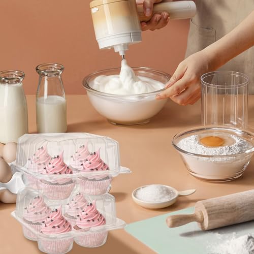 50PCS Cupcake Containers 4 Count, 3.7 inch Deep