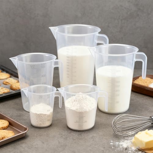 Multi-Purpose Measuring Cup Set - 1/2 Cup BPA-Free Unbreakable Plastic - Stackable Dishwasher Safe - Liquid/Solid Measurement - Kitchen Essential