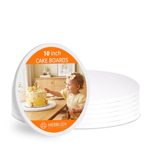 MEBRUDY 10 Inch Cake Drums 6 PCS Round 1/2 Inch Thick - size: 10 Inch/6 PCS