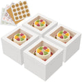 Kootek 4 Pack Cake Boxes 12 inch, 12x12x8 Tall Cake Box with Clear Window - size: 12x12x8 in