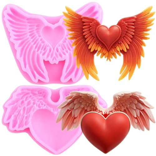 Mujiang Angels Wings Fondant Silicone Molds Set Of 2 - color: Style E