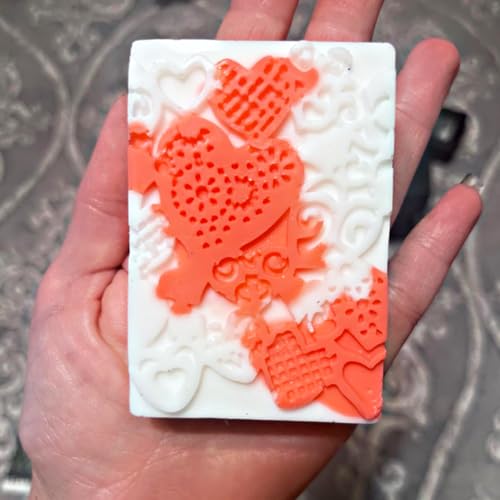Silicone Soap Molds, 3D Detailed Flower & Rectangular Lace Pattern - color: Lace Embossing Soap