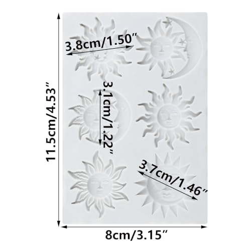 Sun Moon Face Fondant Molds Sun Face Silicone Mold - color: Style D