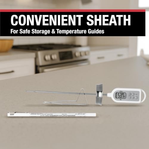 CDN Waterproof Thermometer | Long 8” Stem | NSF Certified | Quick 6-Second Read | For Deep Frying, Candy, General Cooking | Fully Submersible | Stainless Steel Tip | DTW450L - size: 8-Inch Long Stem