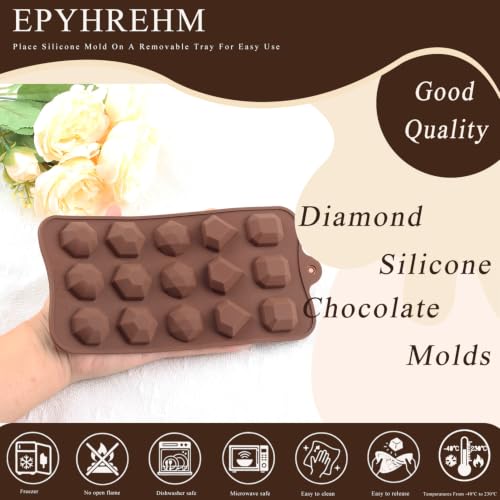 15 Cavity Diamond Silicone Chocolate Molds Set Of 2