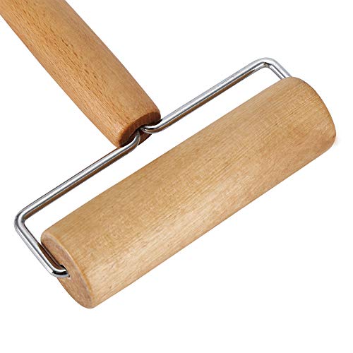 Pizza Roller, Wooden Rolling Pin Double Sided Pastry Wheel Cutter Kitchen Utensils Baking Tool (1)