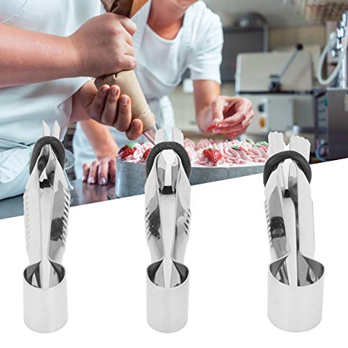 3PCS Pastry Tweezers Tongs, Stainless Steel Cake Crimper Pie Crust Sealing Tool Cookie Decorating Clamp Mould DIY Baking Supplies for Cake Making & Craft Clay Sculpting
