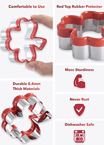 3 Pcs Clover Cookie Cutter Set 4.1" 3" 1.8", St. Patrick's Day Irish Shamrock Cookie Cutters, Holiday Stainless Steel Cookie Cutters, Coated with Soft PVC for Protection