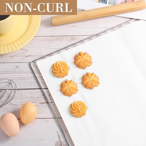 Harloon 200 Pcs Parchment Paper Baking Sheets Precut, White, 13 x 18 Inch - color: White